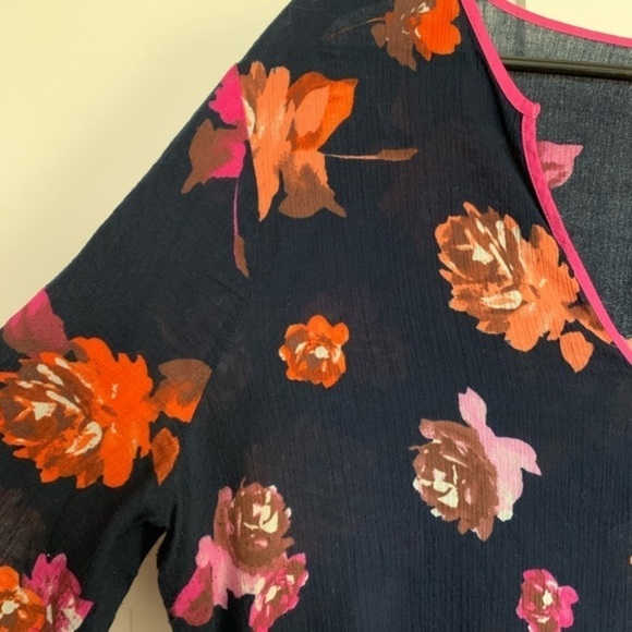 EUC J. Crew Floral Tissue Tunic - Picture 3 of 7